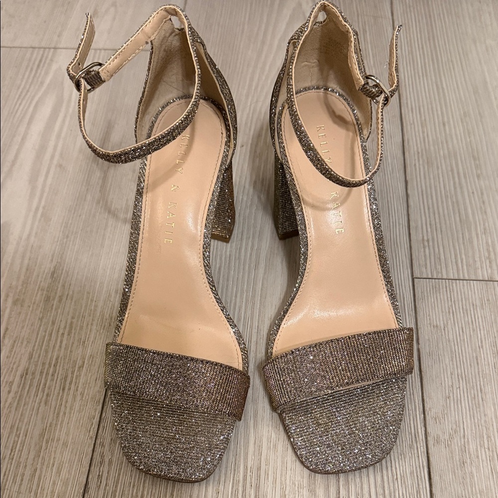 Kelly & Katie Glittering Heels - Silver and Gold